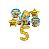 Parti Station İnşaat Kepçe Gold 5 Yaş Balon Set PSİNST-5
