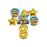 Parti Station İnşaat Kepçe Gold 8 Yaş Balon Set PSİNST-5