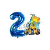 Parti Station İnşaat Kepçe Lacivert 2 Yaş Balon Set PSİNST-7