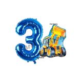 Parti Station İnşaat Kepçe Lacivert 3 Yaş Balon Set PSİNST-7