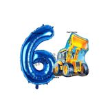 Parti Station İnşaat Kepçe Lacivert 6 Yaş Balon Set PSİNST-7