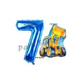 Parti Station İnşaat Kepçe Lacivert 7 Yaş Balon Set PSİNST-7