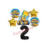 Parti Station İnşaat Kepçe Siyah 2 Yaş Balon Set PSİNST-6