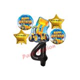 Parti Station İnşaat Kepçe Siyah 4 Yaş Balon Set PSİNST-6