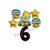 Parti Station İnşaat Kepçe Siyah 6 Yaş Balon Set PSİNST-6