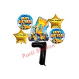 Parti Station İnşaat Kepçe Siyah 7 Yaş Balon Set PSİNST-6