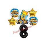 Parti Station İnşaat Kepçe Siyah 8 Yaş Balon Set PSİNST-6