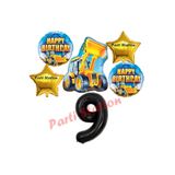 Parti Station İnşaat Kepçe Siyah 9 Yaş Balon Set PSİNST-6