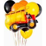 Parti Station İnşaat Konsept Kamyon Balon Set Kamyon Balon Buketi Truck Balloon Doğum Günü Balon Set
