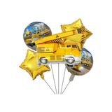 Parti Station İnşaat Konsept Kamyon Balon Set Vinç Balon Buketi Truck Balloon Doğum Günü Balon Set