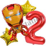 Parti Station Iron Man Doğum Günü Balon Seti – Demir Adam Rakam Balonlu Parti Dekoru - Kırmızı - 2 YAŞ