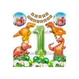 Parti Station Jurassic Dinozor Yeşil 1 Yaş Balon Set PSDİNO