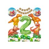 Parti Station Jurassic Dinozor Yeşil 2 Yaş Balon Set PSDİNO