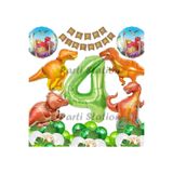 Parti Station Jurassic Dinozor Yeşil 4 Yaş Balon Set PSDİNO