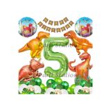 Parti Station Jurassic Dinozor Yeşil 5 Yaş Balon Set PSDİNO