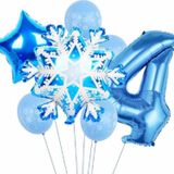 Parti Station Kar Tanesi Frozen Elsa Kış Konsept Snowflake 4 Yaş Balon Konsept Doğum Günü Set Yaş Balon Set