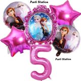 Parti Station Karlar Ülkesi Frozen Elsa 5 Yaş Pembe Renk Doğum Günü Konsept Balon Set Frozen Elsa Doğum Günü Seti