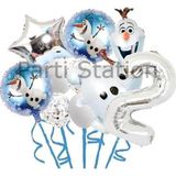 Parti Station Karlar Ülkesi Frozen Elsa Olaf 2 Yaş Balon Set Frozen Elsa Olaf Konsept Doğum Günü Folyo Balon Set