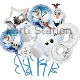 Parti Station Karlar Ülkesi Frozen Elsa Olaf 3 Yaş Balon Set Frozen Elsa Olaf Konsept Doğum Günü Folyo Balon Set
