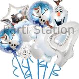 Parti Station Karlar Ülkesi Frozen Elsa Olaf 4 Yaş Balon Set Frozen Elsa Olaf Konsept Doğum Günü Folyo Balon Set