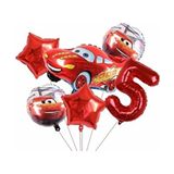 Parti Station Kırmızı Cars Arabalar Şimşek Mcqueen Yarış Arabası 5 Yaş Doğum Günü Balon Seti 5 Adet