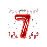 Parti Station Kırmızı Rakam 7 Folyo Balon 76 cm Uçan Balon