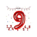 Parti Station Kırmızı Rakam 9 Folyo Balon 76 cm Uçan Balon