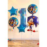 Parti Station Kirpi Sonic Konsept 1 Yaş Balon Set Sonic Doğum Günü Balon Set