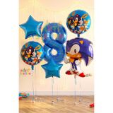 Parti Station Kirpi Sonic Konsept 8 Yaş Balon Set Sonic Doğum Günü Balon Set