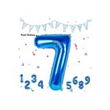 Parti Station Lacivert Rakam 7 Folyo Balon 76 cm Uçan Balon