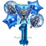 Parti Station Lacivert Rakam Balonlu Yarasa Batman Konsept 1 Yaş Doğum Günü Parti Balon Set Batman Tema Parti Set