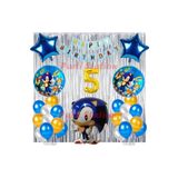 Parti Station Lacivert Tilki Sonic Boom Konsept 5 Yaş Balon Set Sonic Tema Doğum Günü Arka Fon Süsleme Balonlu Set