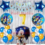 Parti Station Lacivert Tilki Sonic Boom Konsept 7 Yaş Balon Set Sonic Tema Doğum Günü Arka Fon Süsleme Balonlu Set
