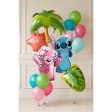 Parti Station Lilo Stitc Balon ve Angel Balon 14 Parça Dev Boy Doğum Günü Balon Seti