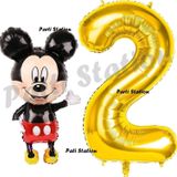 Parti Station Mickey Mouse Balon 2 Yaş Doğum Günü Set Mickey Mouse Konsept Balon ve Gold Rakam Balon