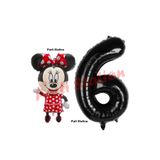 Parti Station Minnie Mouse 1 Yaş Doğum Günü Set Minnie Mouse Konsept Balon ve Siyah Rakam Balon Set