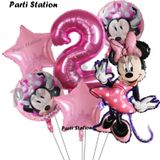 Parti Station Minnie Mouse Konsept Doğum Günü Balon Set 2 Yaş Minnie Mouse Tema Parti Balon Set