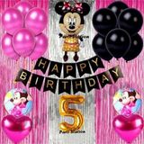 Parti Station Minnie Mouse Konsept Doğum Günü Balon Set 5 Yaş Minnie Mouse Tema Parti Balon Set