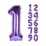 Parti Station Mor 1 Rakam Folyo Balon 76 cm PSmor1balon
