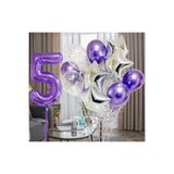 Parti Station Mor 5 Yaş Rakam Balon Seti Doğum Günü Dekorasyonu PSmorset