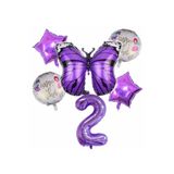 Parti Station Mor Kelebek Temalı 2 Yaş Balon Seti Doğum Günü Dekorasyonu PSmorkelebekbalon