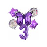 Parti Station Mor Kelebek Temalı 3 Yaş Balon Seti Doğum Günü Dekorasyonu PSmorkelebekbalon