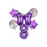 Parti Station Mor Kelebek Temalı 8 Yaş Balon Seti Doğum Günü Dekorasyonu PSmorkelebekbalon