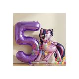 Parti Station My Little Pony Konsept Twilight Sparkle Balon ve 5 Yaş Mor Rakam Balon Seti
