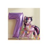 Parti Station My Little Pony Konsept Twilight Sparkle Balon ve 7 Yaş Mor Rakam Balon Seti
