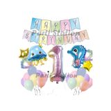 Parti Station Okyanus Deniz Canlıları Mavi 1 Yaş Balon Set PSDENİZX