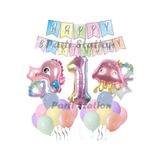 Parti Station Okyanus Deniz Canlıları Pembe 1 Yaş Balon Set PSDENİZX