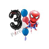 Parti Station Örümcek Adam 3 Yaş Balon Set Avengers Örümcek Adam Konsept Doğum Günü SiyahRakam Balon Set