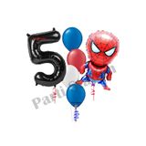 Parti Station Örümcek Adam 5 Yaş Balon Set Avengers Örümcek Adam Konsept Doğum Günü SiyahRakam Balon Set