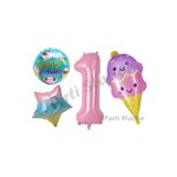 Parti Station Pastane Dondurma 1 Yaş Balon Set PSSEKER-5